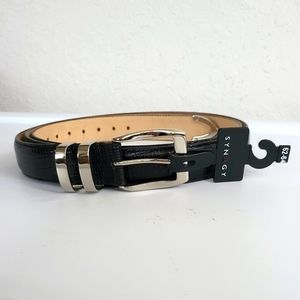 Synrgy Big & Tall Black Leather Belt, Size 62-64